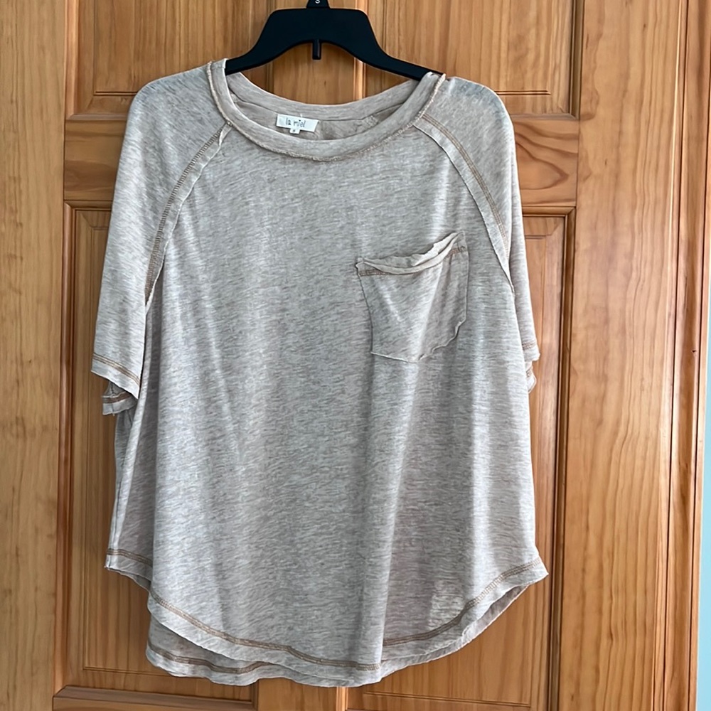 Tan shirt